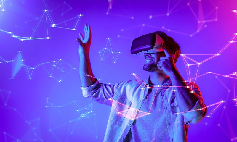 A man using a VR headset