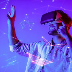 A man using a VR headset