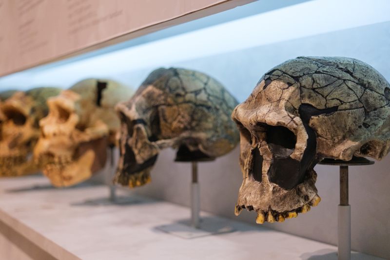 Skulls belonging to ancient human species