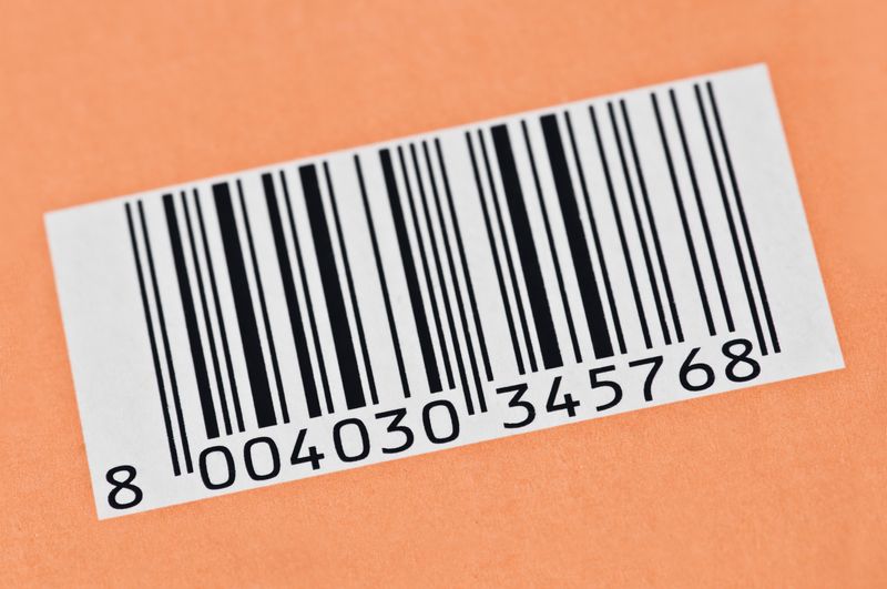 Barcode on an orange background