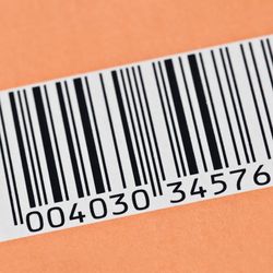 Barcode on an orange background