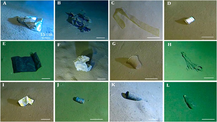 A collection of images showing the litter discovered during the recent expedition to Calypso Deep in the Med. A collection of images showing the litter discovered during the recent expedition to Calypso Deep in the Med.