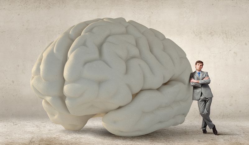 Man with giant brain