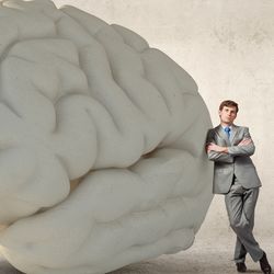 Man with giant brain
