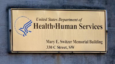 The placque at the entrance of the United States Department of  Health& Human Services located in the  Mary E. Switzer Memorial Building 330 C Street, SW
