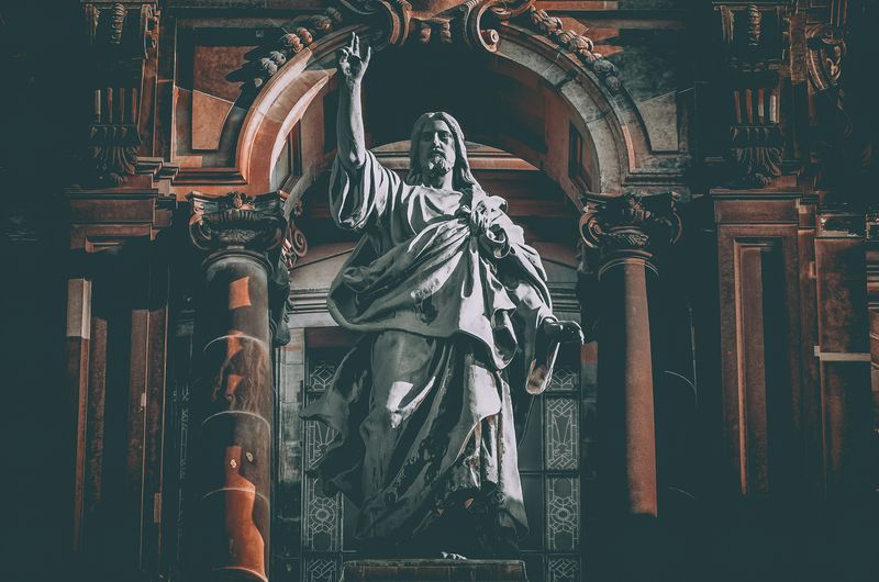 statue of Jesus in a cathedral
