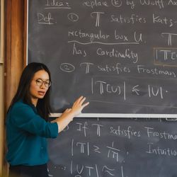 Hong Wang presenting her work on the Kakeya conjecture