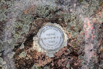 Metal Reference Mark #2 in Morton Gneiss Granite Rock - Morton County 1990 Minnesota Department of Transportation St. Paul, Minn