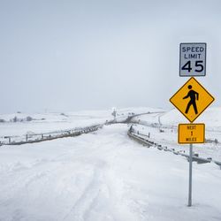 Snowy road in North Dakota