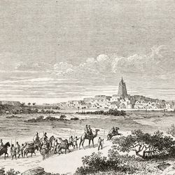 An illustration of Timbuktu published in the France travel journal "Le Tourdu Monde" in 1860.
