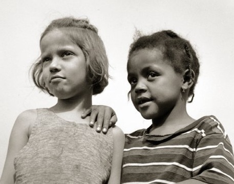 Two young girls in America. Two young girls in America.