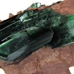 Green vivianite crystal