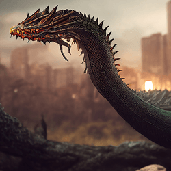 3D illustration of a basilisk.
