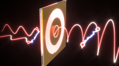 Photons have had their total angular momentum quantum entangled, something only possible when confined in a very small space before their release.