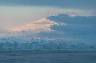 Mount Erebus on Antarctica’s Ross Island looking majestic and mysterious.