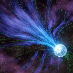 Magnetar losing material to space (artist concept).