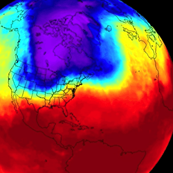 NASA's Aqua spacecraft documents the polar vortex during a major North American weather event in early 2014.