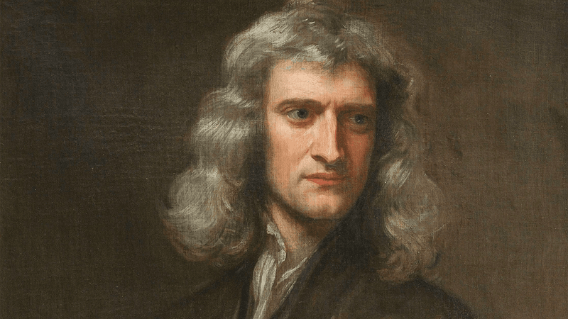 Portrait of Isaac Newton.
