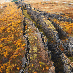 Iceland's Thingvellir National Park is a rare part of the world where the mid-ocean ridge system is above sea level.  