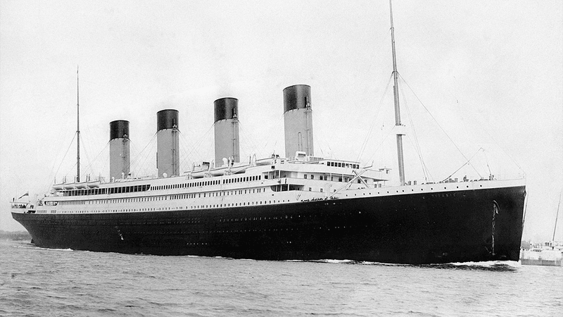 The Titanic departing Southampton.