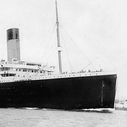 The Titanic departing Southampton.