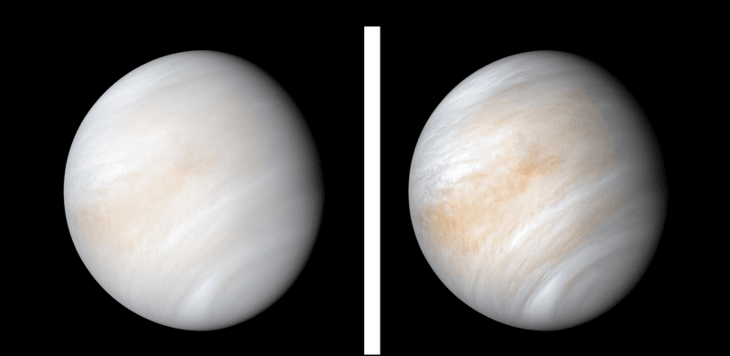 Here's a big hint on which planet is brightest from another: Venus as seen from Mariner 10, with almost all of it illuminated.