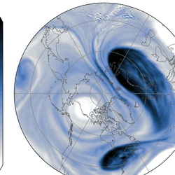 Polar vortex typically encircles the Arctic, but here see in early March 2025 it has broke down and been pushed off the pole toward Northern Europe